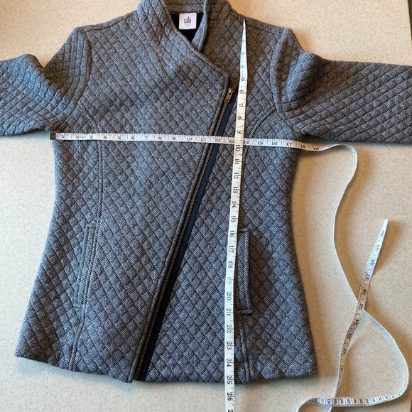 Cabi Gray Quilted Moto Jacket Herringbone Pattern Size S - Picture 5 of 9